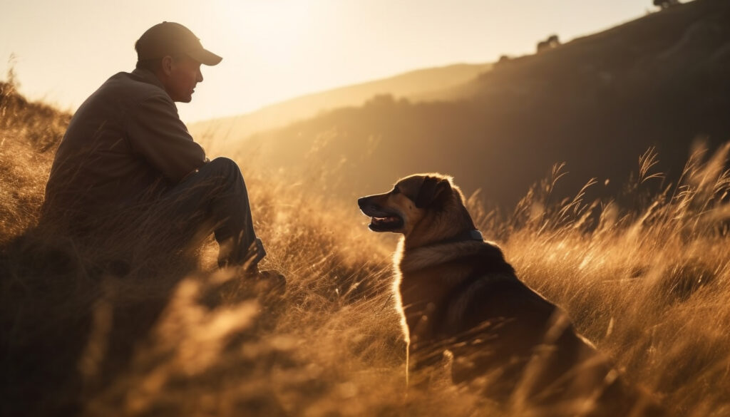 A therapy dog providing comfort in an animal-assisted therapy session