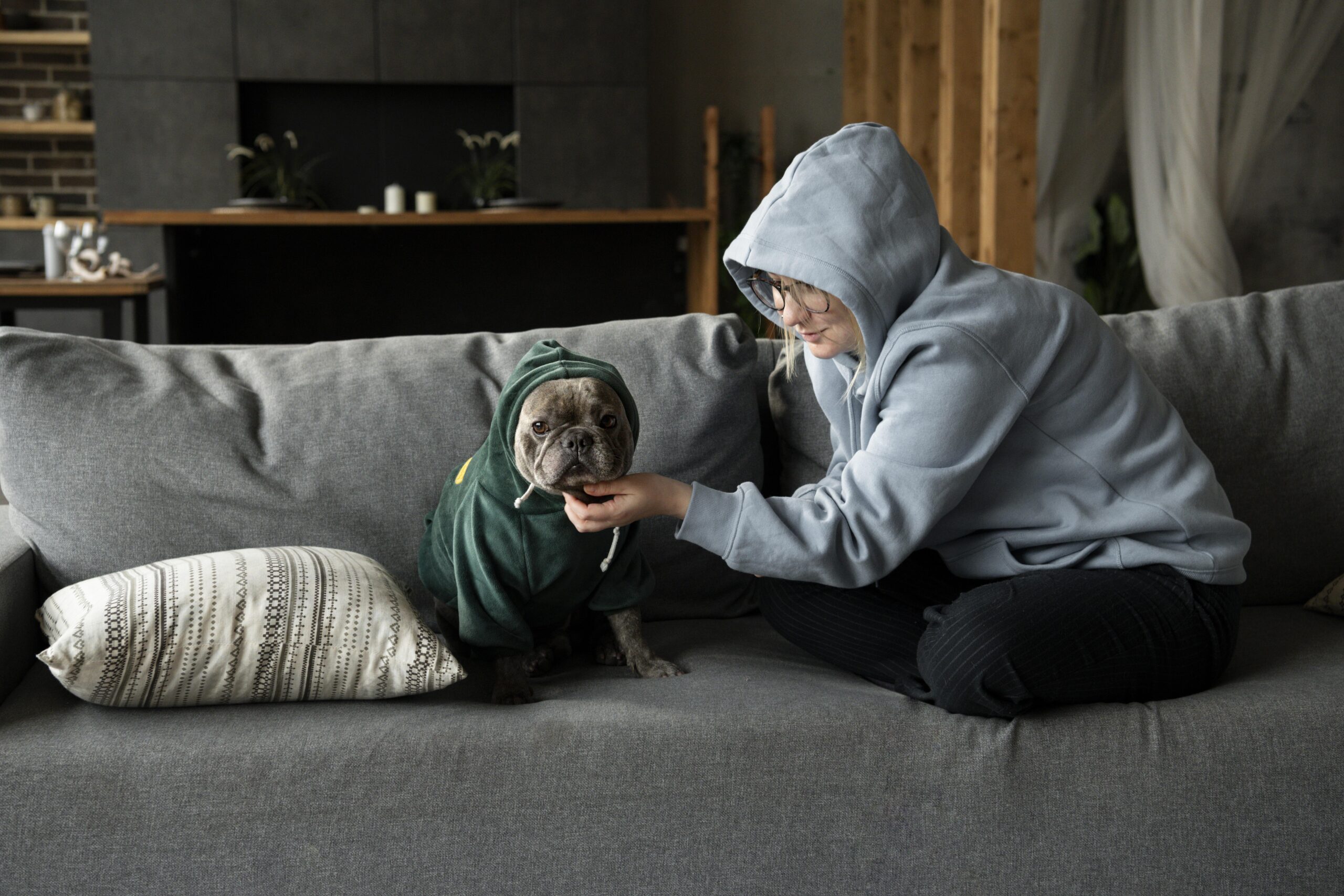 Emotional support animal providing comfort to a person with bipolar disorder.