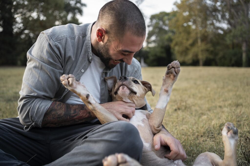 Therapy dog providing comfort as part of depression treatment